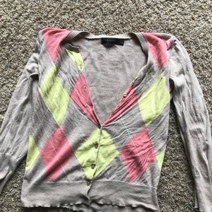 The Limited- 3/4 length Argyle Sweater